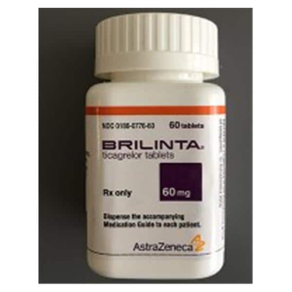 Brilinta Tablets 60mg Bottle 60/Bottle Each