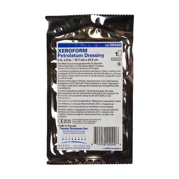 Xeroform Petrolatum Gauze Dressing 5x9" Sterile White LF, 4 BX/CA