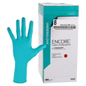 ENCORE Latex Underglove Surgical Gloves 8 Standard Green