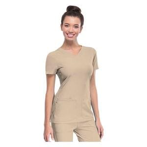 HeartSoul Scrub Shirt V-Neck 2X Small Khaki Womens Ea