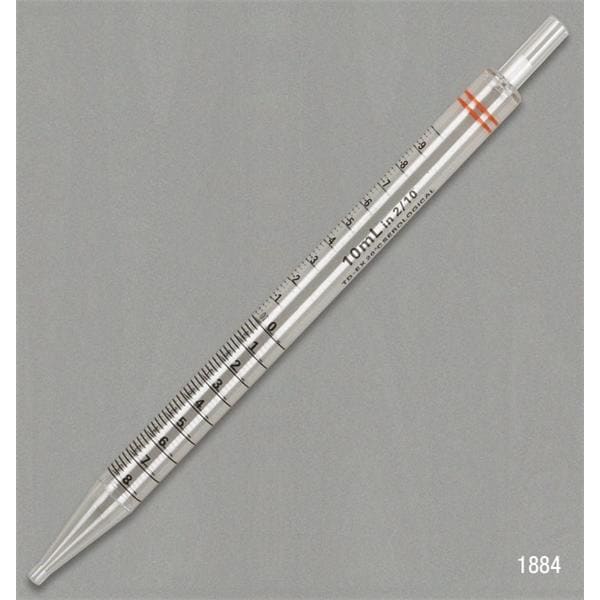 Serological Pipette Polystyrene 10mL Orange Band Sterile 200/Ca