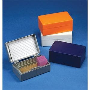 Microscope Slide Storage Box Blue 12 Position Ea