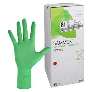 GAMMEX Non-Latex PI Underglove Polyisoprene Surgical Gloves 8.5 Green 50Pr/Bx