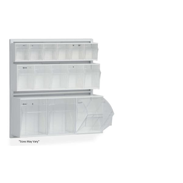 Tilt Bin Clear/White Plastic With Hanger Ea