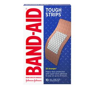 Band-Aid Tough-Strips Adhesive Bandage Fabric 1-3/4x4" Tan Sterile 240/Ca