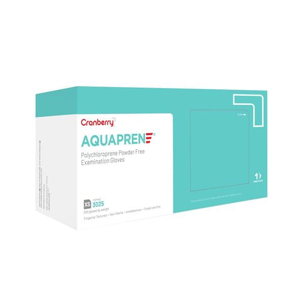 AquaPrene Polychloroprene Exam Gloves X-Small Aqua Non-Sterile 200/Bx