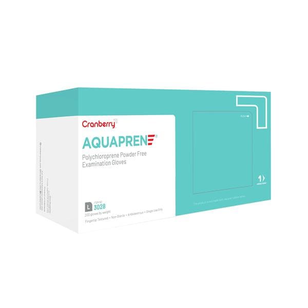 AquaPrene Chloroprene Exam Gloves Large Aqua Non-Sterile