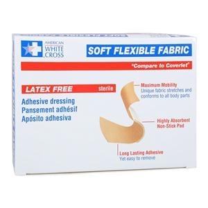 American White Cross Adhesive Bandage Fabric 1x3" Tan Sterile 100/Bx