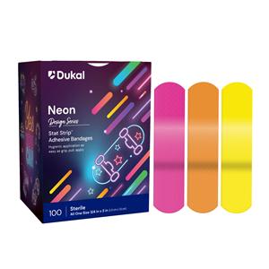 American White Cross Adhesive Bandage Plastic 3/4x3" Assorted Neon Strl 100/Bx