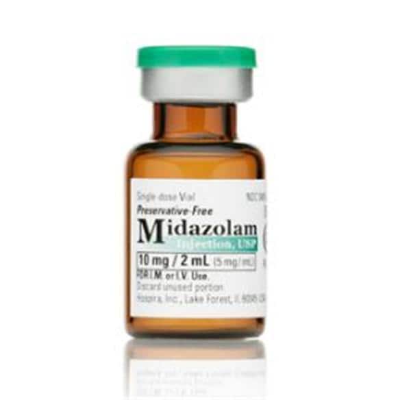 Midazolam Injection 5mg/mL Preservative Free SDV 2mL 10/Package