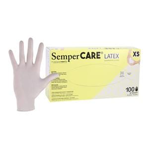 Sempercare Latex Exam Gloves X-Small Cream Non-Sterile 100/Bx