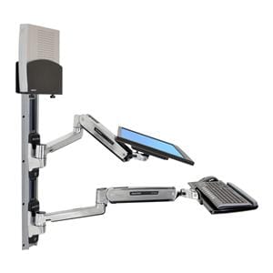 LX Wall Mount System Polished Aluminum Silver With Small CPU Holder Ea