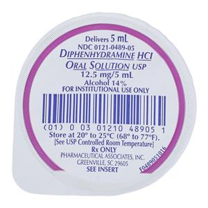 Diphenhydramine HCl Oral Solution 12.5mg UD Cup 5mL 100/Package