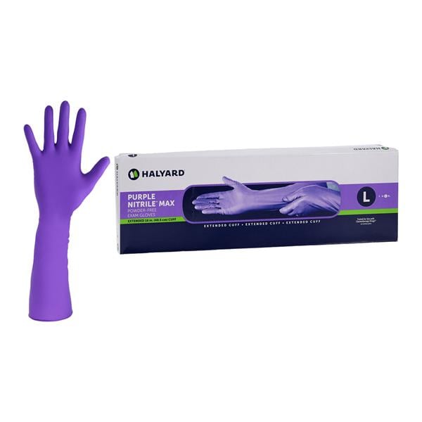 Purple MAX Nitrile Exam Gloves Large Purple Non-Sterile 50/Bx