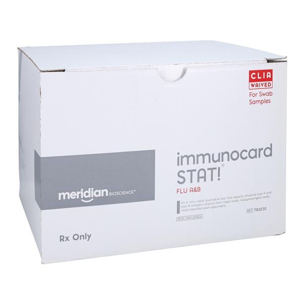 ImmunoCard STAT Flu A&B Nasal Test Kit CLIA Wvd/Mod W/ Asprt Smpl Ea