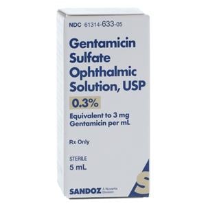 Gentamicin Sulfate Ophthalmic Solution 0.3% Bottle 5mL Each