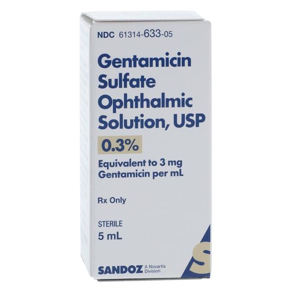 Gentamicin Sulfate Ophthalmic Solution 0.3% Bottle 5mL Each