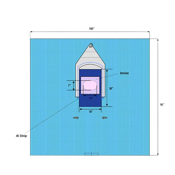 100x95" Sterile Sheet Drape Fenestrated