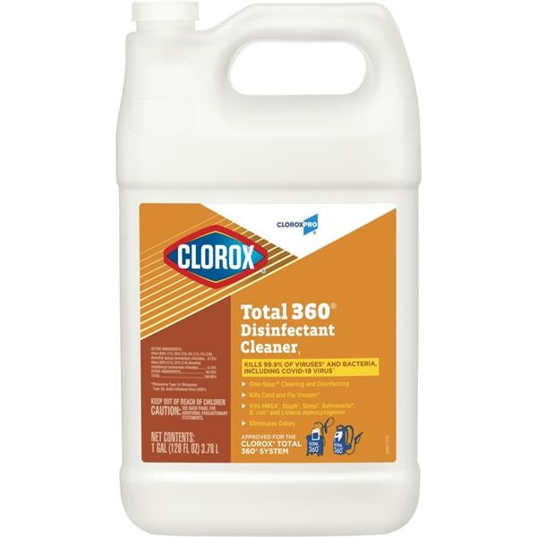 Clorox Pro Total 360 Disinfectant Cleaner Fragrance Free 128 oz 4/Ct