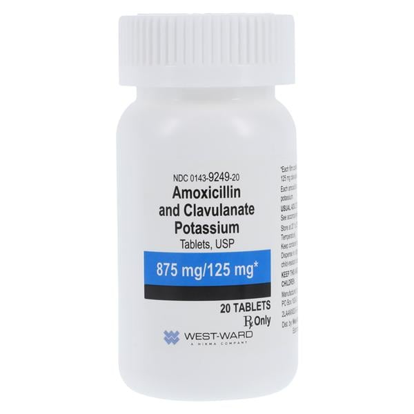 Amoxicillin/Clavulanate Potassium Tablets 875mg/125mg Bottle 20/Bottle