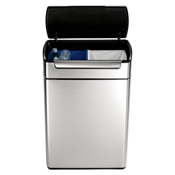 12.7 Gal Touch-Bar Dl Cmprt Recycling Trash Cn Brushed SS Ea