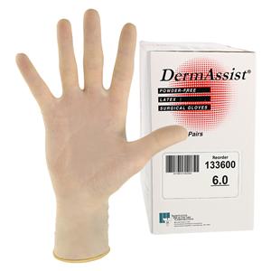 DermAssist Latex Surgical Gloves 6 Natural 50/Bx