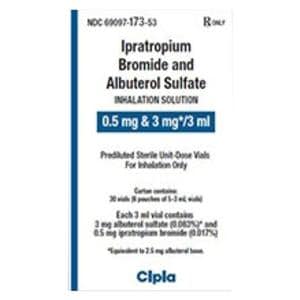 Ipratropium/Albuterol Bromide Inhalation Solution 0.5/3mg Vial 3mL 30/Package