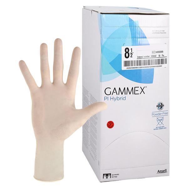 GAMMEX PI Hybrid Polyisoprene / Neoprene Surgical Gloves 8.5 Natural 50Pr/Bx