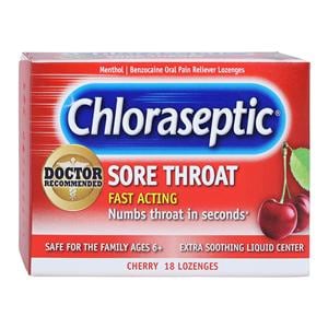 Chloraseptic Sore Throat Lozenges Cherry 18/Bx, 36 BX/CA