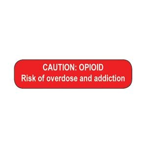 Labels Caution: Opioid Risk of Overdose & Addiction Red/White 1-5/8x3/8" 1000/Pk