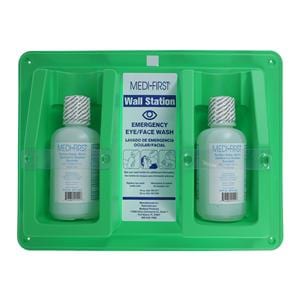 Medi-First First Aid Eye Wash Wall Station 2 Bottles 16oz Ea