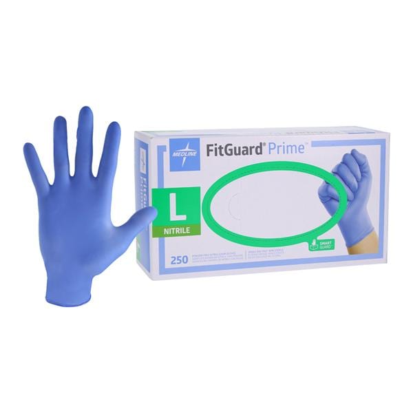 FitGuard Prime Nitrile Exam Gloves Large Violet Blue Non-Sterile 250/Bx, 10 BX/CA