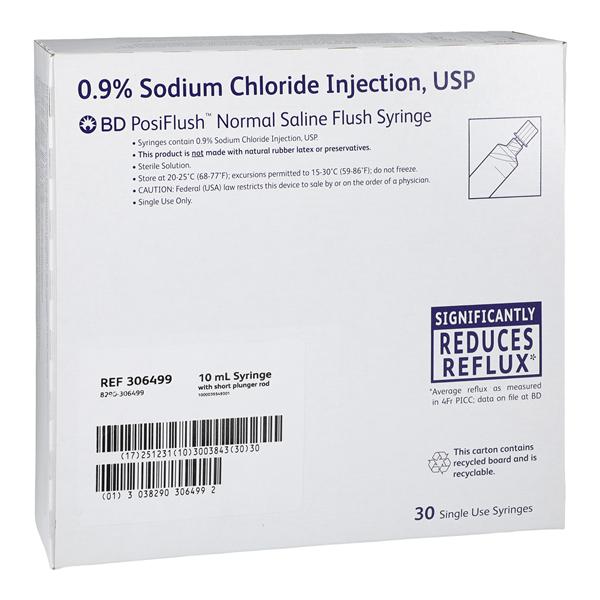 Posiflush Saline IV Flsh Sol 10mL 0.9% Prfld Syr 10mL Fill in 10mL 30/Package