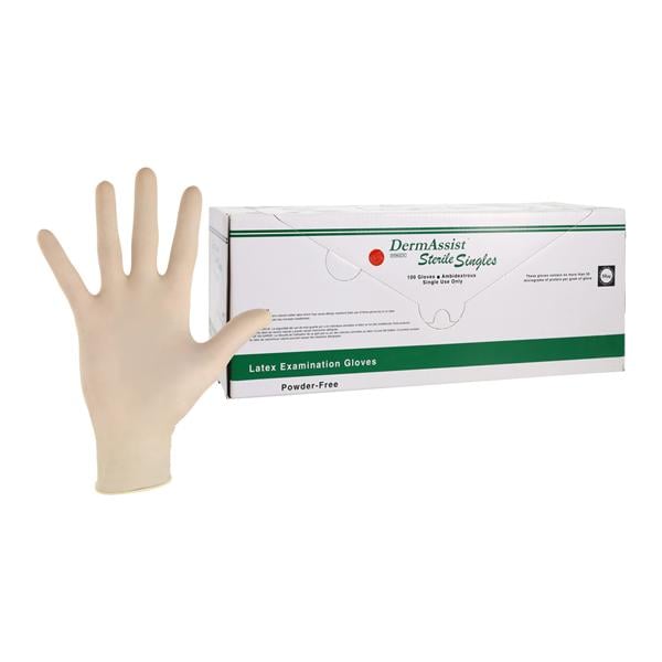 DermAssist Latex Exam Gloves Large Natural Sterile 100/Bx