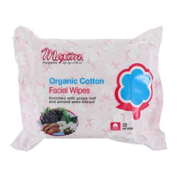 Wipes Organic Cotton White 30/Pk