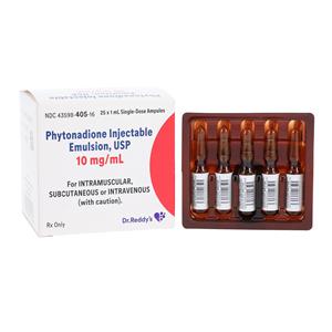 Phytonadione (Vitamin K) Injection 10mg/mL Ampule 1mL 25/Package