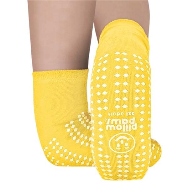 Pillow Paws Patient Socks Polyester Yellow 3X Large Disposable 48Pr/Ca