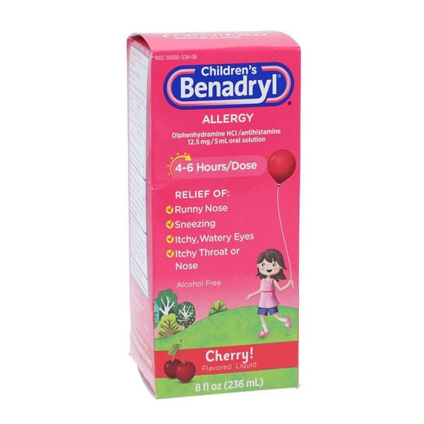 Benadryl Children Allergy Liquid 12.5mg/5mL Cherry 8oz/Bt