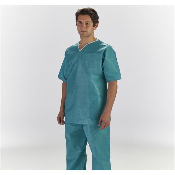 Patient Scrub Set _ Teal / White Large Non Woven Disposable 20/Ca