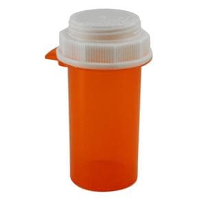 Push Tab Vial 30 Dram Amber/White Disposable 105/Ca