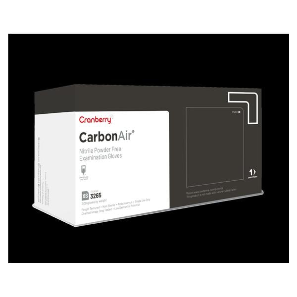 Carbon Air Nitrile Glove Gloves X-Small Black Non-Sterile