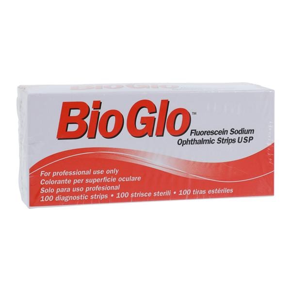BioGlo Fluorescein Sodium Ophthalmic Strip 1mg Box 100/Package