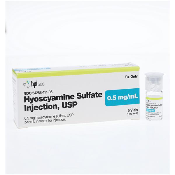 Hyoscyamine Sulfate Injection 0.5mg/mL SDV 1mL 5/Package
