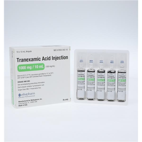 Tranexamic Acid Injection 100mg/mL Ampule 10mL 10/Package