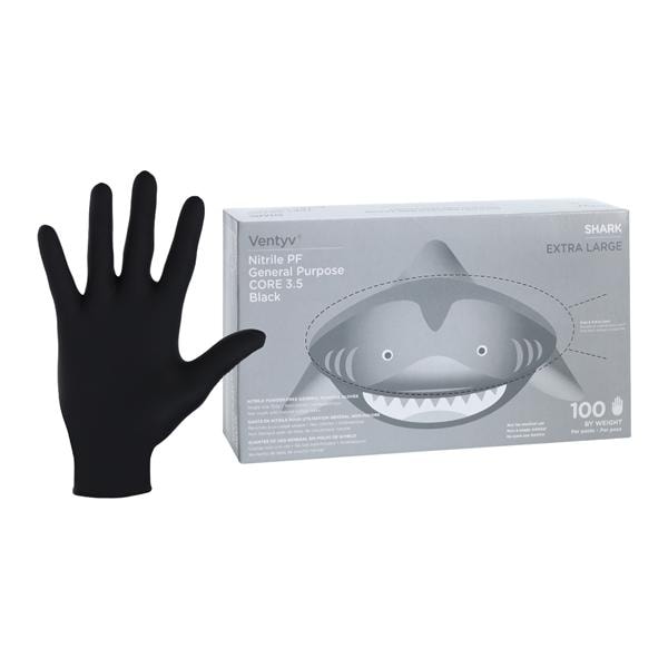 Shark Nitrile General Purpose Gloves X-Large Black 100/Bx