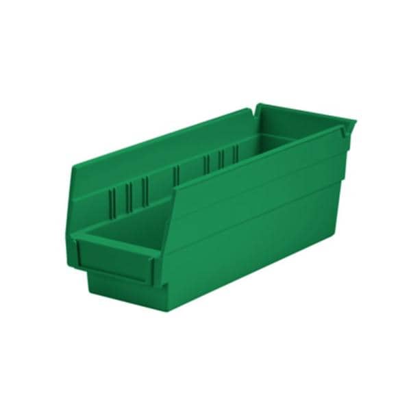 Shelf Bin Green Polymer With Label Holder 12x4x4" Ea