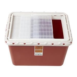 Sharps Container 8gal Red 11.8x16.8x11.4" Sliding Lid Plastic 10/Ca