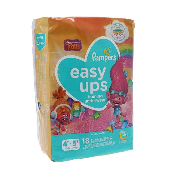 Pampers Easy Ups Training Underwear Moderate Girl 4T-5T 18/Pk, 4 PK/CA