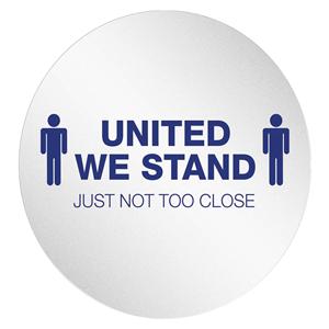 StandSafe United We Stand Just Not Too Close Floor Sticker Clear/Blue