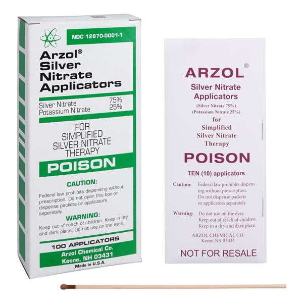 Silver Nitrate Topical Applicator 75%/25% Box 100/Package
